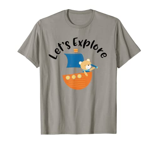 Let's Explore Adorable ours en bateau et camping T-Shirt