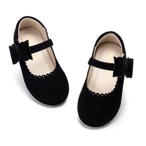 Image of PHIRAMIN Toddler Flower Girl Dress Shoes - Little Girl Mary Janes Flats Wedding
