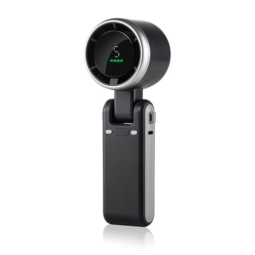 Ventilador de escritorio portátil con pantalla digital Motor sin escobillas 180 ° ajustable 5 ajustes de velocidad USB recargable 3600mAh batería (gris)