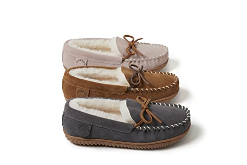 Fireside by Dearfoams Women's Alice Springs Shearling Indoor/Outdoor Moccasin Slipper2