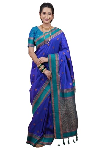Image of SGF11 Women's Kanjivaram Pure Soft Silk Saree With Unstitched Blouse Piece