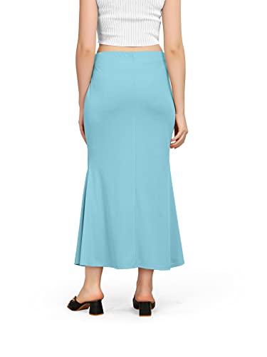 Image of Mogsa Women's Lycra Fishcut Saree Shapewear Petticoat - Tummy Control Slim Fit Stretchable Shaper Skirt with Drawstring & Side Slit for Sarees