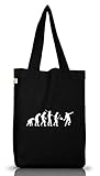 Shirtstreet24, EVOLUTION TENNIS, Jutebeutel Stoff Tasche Earth Positive, Größe: onesize,Black