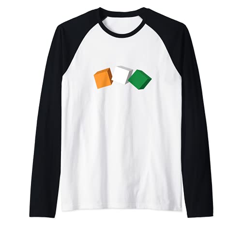 Flag India Raglan Baseball Tee, Black