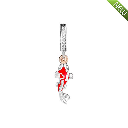 PANDOCCI 2019 Cadeau De Saint Valentin Bonne Fortune Carp Bead 925 Silver DIY Convient Pour L'original Pandora Bracelets Charme Bijoux De Mode