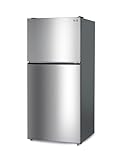 BLACK+DECKER 20.1 Cu. Ft. Top Mount Refrigerator with Ice Maker, 2-Door Refrigerator with Top Freezer, Freezer with Icemaker and Adjustable Temperature Control, BR2010JIMS, Stainless Look