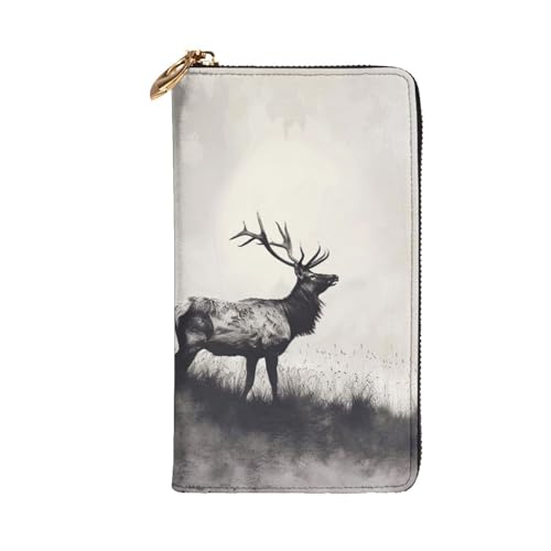 Wild Deer Printed Long Wallet for Women Men Cute PU Leather Wallet with Coin Purse and Credit Card Holder2