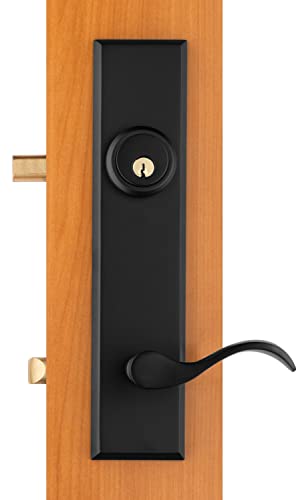 Rockwell Security Verano Modern Chelsea Lever Entry Door And Lock Replacement Handle Set Brass Antique Black Finish For Residential Use #TOP1