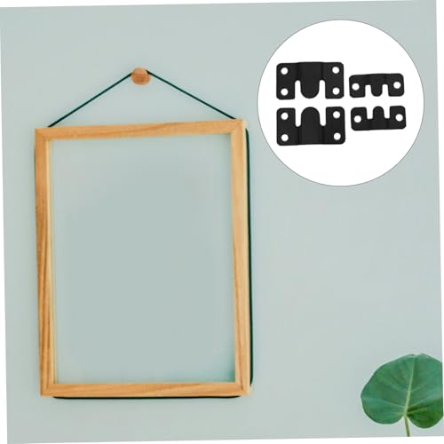 Image of UKCOCO 4pcs Heavy Duty Interlocking Flush Mount Bracket Secure Picture Hanging Frame Hooks with Hidden Design Wall Mounting Hardware for Frames Framing Installation Kit