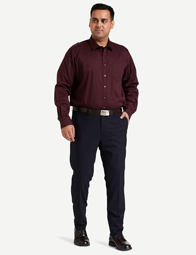 Image of Amazon Brand - Symbol Men's Solid Cotton Formal Shirt | Plain | Full Sleeve - Regular Fit (Available in Plus Size) (Wine + Bottle Green 42) (Combo Pack of 2)