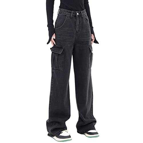 High Waisted Cargo Jeans for Women