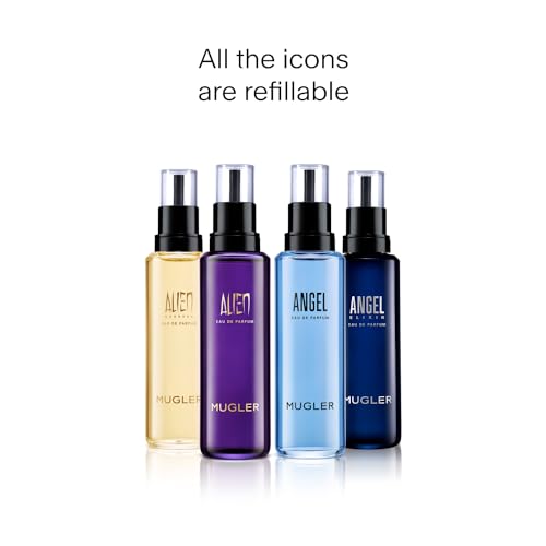 Mugler - Angel - Eau de Parfum - Womens Perfume Refill Bundle - Ambery & Woody - With Bergamot, Praline, and Patchouli - 3.3 Fl Oz Refillable Perfume & 3.3 Fl Oz Refill - Thumbnail 6
