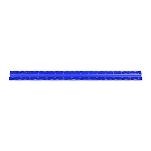 Image of Alumicolor Aluminum Engineer Metric Solid Drafting Scale, 30 Centimeter, Blue