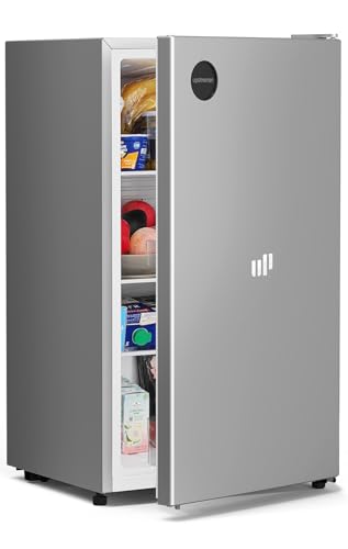 Image of Upstreman 3.2 Cu.Ft All-Refrigerator Mini Fridge, Single Door Small Refrigerator, Dorm Fridge with 7 Adjustable Thermostat, Compact Refrigerator for Office, Bedroom or Dorm, Silver-CR32