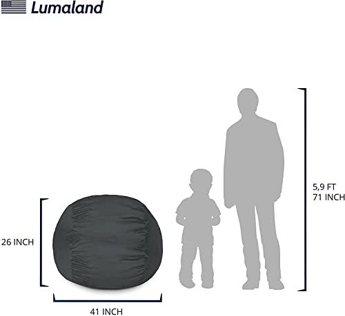 Lumaland Luxurious 3ft Medium Bean Bag Chair with Microsuede Cover - Soft, Foam Filling, Washable Bean Bag Sofa for Adults, Teenagers, Kids, Pets - Sack Chair for Living Room, Bedroom - Light Green - Image 4