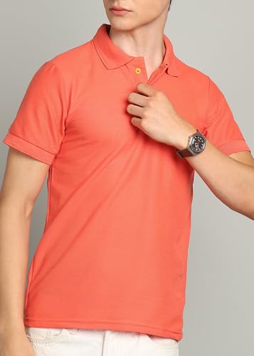 Image of INKKR Men's Polo Neck Half Sleeve Solid T-Shirts