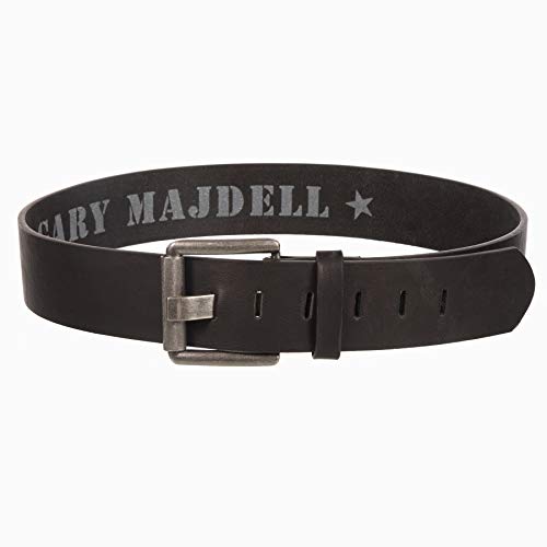 Gary Majdell Sport Men's 2" Genuine Leather Single Loop Dress Belt with Single Prong Metal and Embossed Buckles2