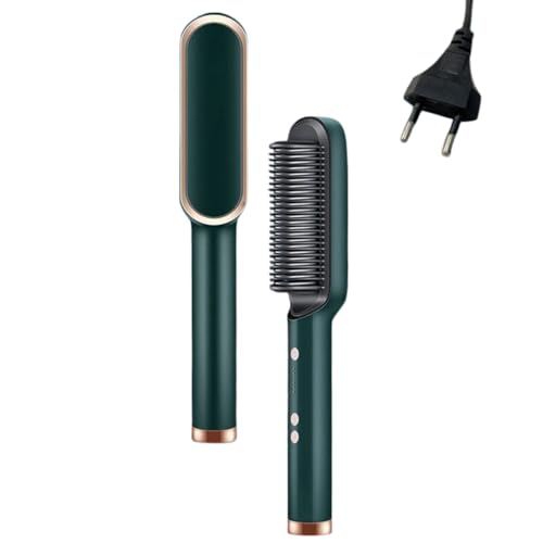 Escova Alisadora Anion Hair 3 em 1-110/220 - Alisa, Seca e Hidrata Cabelos - Ideal Para Todos Os Tipos De Fios (Verde)
