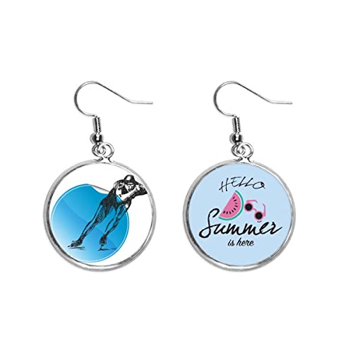 Pendientes de sandía azul acuarela joya lóbulo verano deporte invierno