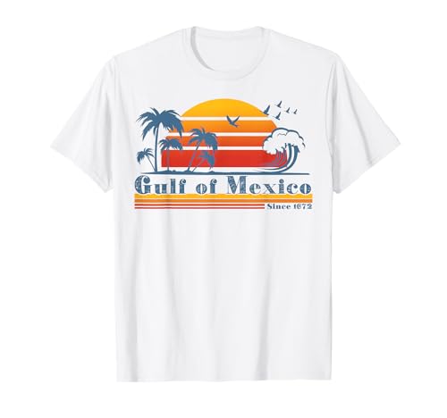 Gulf of Mexico Since 1672 Retro Vintage Beach Gulf of Mexico T-Shirt