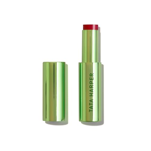 Tata Harper Lip Crème, Hydrating Tinted Lip Treatment, Juicy - Raspberry Pink, Natural Lip Crème