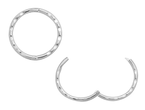365 SLEEPERS 925 Solid Sterling Silver Australian Made 8mm - 14mm Faceted Hinged Sleeper Earrings Nose Lip Septum Tragus Hoop Segment Ring Nickel Free Hypoallergenic