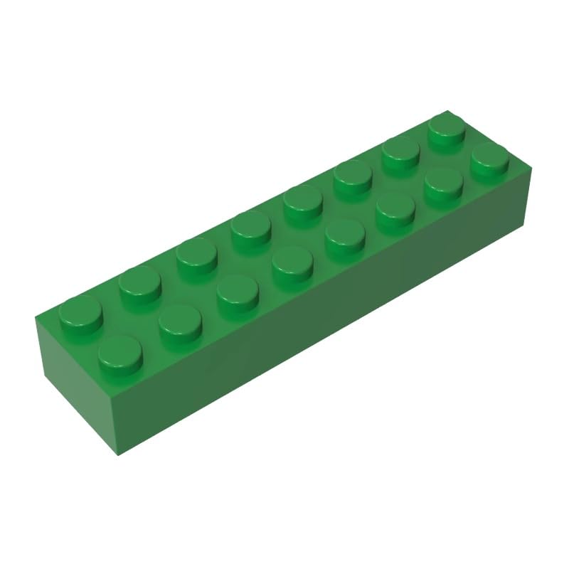 Gobricks 93888 Basic Bricks Brick 2x8 10 Pieces GDS-544 Compatible with Lego Building Blocks Color:Green