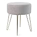 Produktbild Zedelmaier Runder Sitzhocker Schminktisch Hocker Ottoman Gepolsterter Hocker Metallstütze Grau