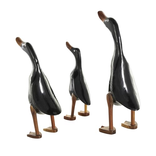Set de 3 estatuas decorativas de madera negra, 16, 14 y 11 pulgadas miniatura 7