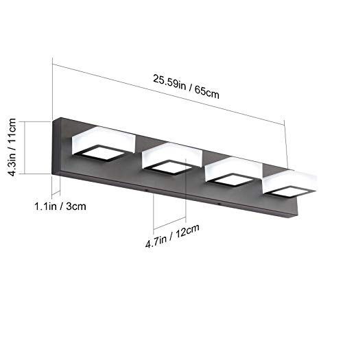 Ralbay Led Black 4 Lights Acrylic Lighting Fixtures Modern Matte Black Bathroom Vanity Lights #TOP5
