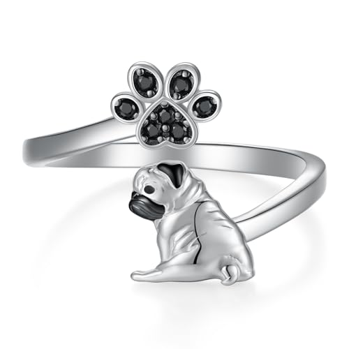 Bague patte de carlin argent 925 le cadeau idéal pour femme