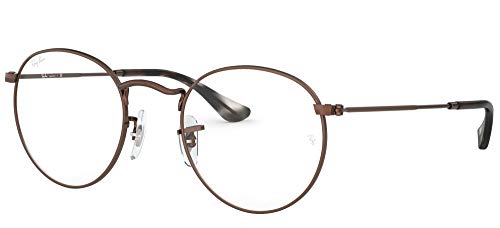 Ray Ban Round Metal Gafas de lectura, Brown, 50 Unisex Adulto