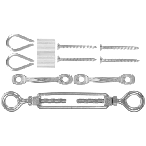 Tensor para cable de acero inoxidable WOONEKY 1/8 pulg Ojo y Ojo para tensión de cable de alambre, adecuado para aplicaciones industriales de tracción y elevación de alta resistencia miniatura 1