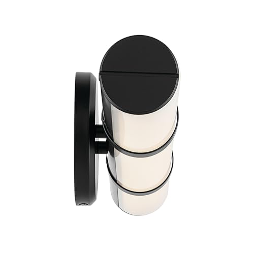 Image of Kichler Rosh 18 inch LED Small Bath Bar with White Glass in Black, Modern Minimalist Vanity Light Fixture for Bathroom Mirror, Dimmable 5 CCT Selectable (18 inch W x 5 inch H), 55187BKLED