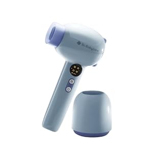 Bc Babycare Gentle Cordless Hair Dryer for Baby and Kids, Quiet Portable Mini Blow Dryer for Infant,​Portable​ Travel Hair Dryer,Low Heat/Speed with 4 Model for Hair Diaper and Full Body (Purple)