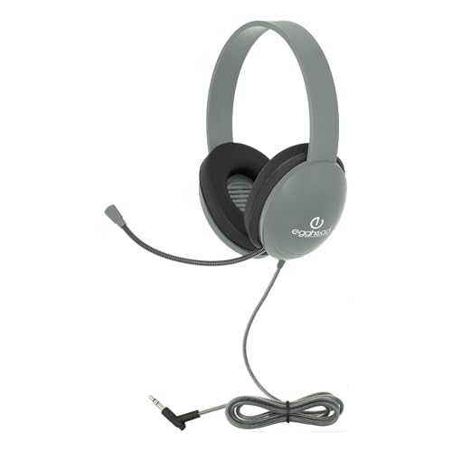 Image of Egghead Kids Heavy Duty Headset with Steel Reinforced Gooseneck Microphone, Chew-Resistant Tri-Shield Cord, Padded Ear Cushions, and Adjustable Headband
