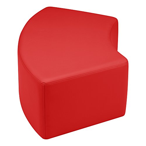 Image of Sprogs 12 inch H Structured S-Curve Stool -Flexible Modular Collaborative Soft Seating for Office, Home, Lounge and School Classrooms with Durable Frame -Red