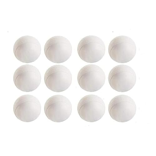 Image of 80 gm Heavy Plastic Cricket Training White Balls for Indoor and Outdoor Cricket Game (Pack of 12)