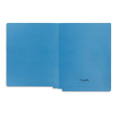 Blue Summit Supplies 100 Blue End Tab File Folders, End Tab Folders, Reinforced Straight Cut Tab Files For Use In Office, Classroom, Business, Letter Size, Blue, 100 Pack #TOP4