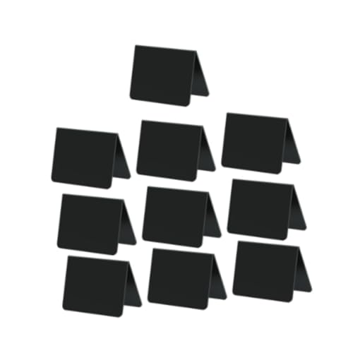 KiBcsLic 10Pcs Acrylic Chalkboard Signs Place Cards Message Board Signs Small Chalkboard Table Tent Sign for Retail Label Parties, Black