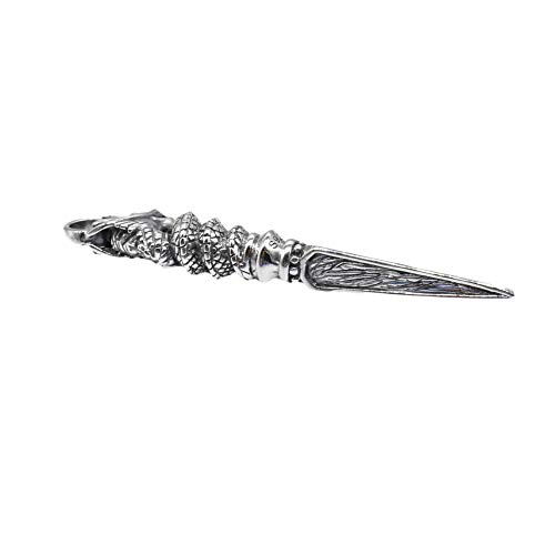 Pendentif dague dragon phurba argent sterling collier amulette ésotérique tibétaine