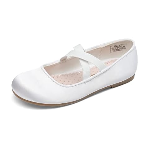 DREAM PAIRS Girl's Ballet Flat Kids Mary Jane Flower Dress Shoes Cover