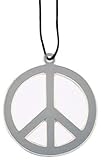 Halskette Kette mit Peacezeichen Kunststoff Anhänger