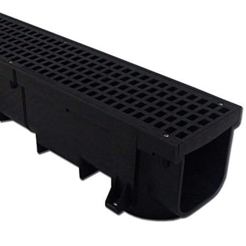 Polylok Heavy Duty 4ft Trench Drain & Grate - Black