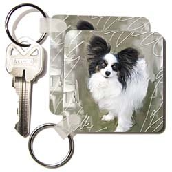 Porte-clés papillon noir et blanc 5,7x11,4 cm lot de 2 - 2