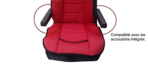 Housses de siège camion premium J/J, revêtement tissu rouge luxe pour intérieur poids lourd