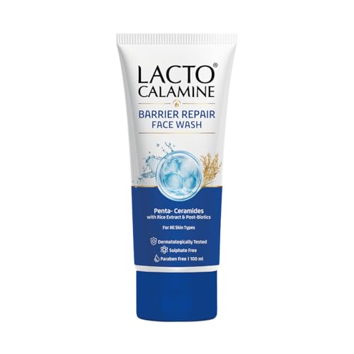 Image of Lacto Calamine Barrier Repair Face Wash|Penta-Ceramide, Rice Extracts, Post-biotics|Skin barrier protection & hydration | 100 ml