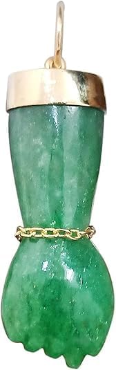 1pcs 925 Sterling Silver Green Onyx Chain Handmade Figa Hand Jewelry