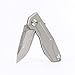 Samior HY002 Ultra Small Little Folding Pocket Flipper Knife, 1.3” VG10 Damascus Blade, Gray Titanium Handle Frame Lock, Mini EDC Keychain Necklace Knives, 0.9oz