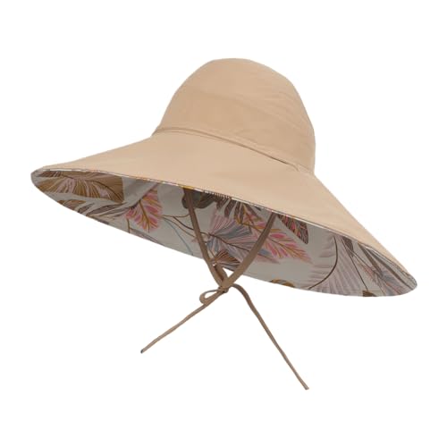 Chapéu feminino de aba larga para sol, proteção UV, rabo de cavalo, chapéu de pesca, ajustável, boné